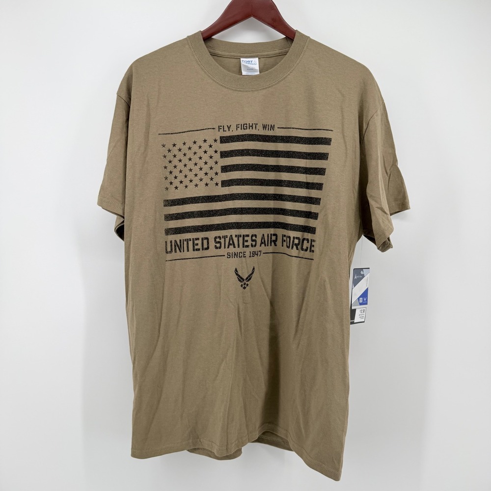 7.62 Design Large US Air Force Tactical Flag Tee Coyote Brown Military Shirt NWT